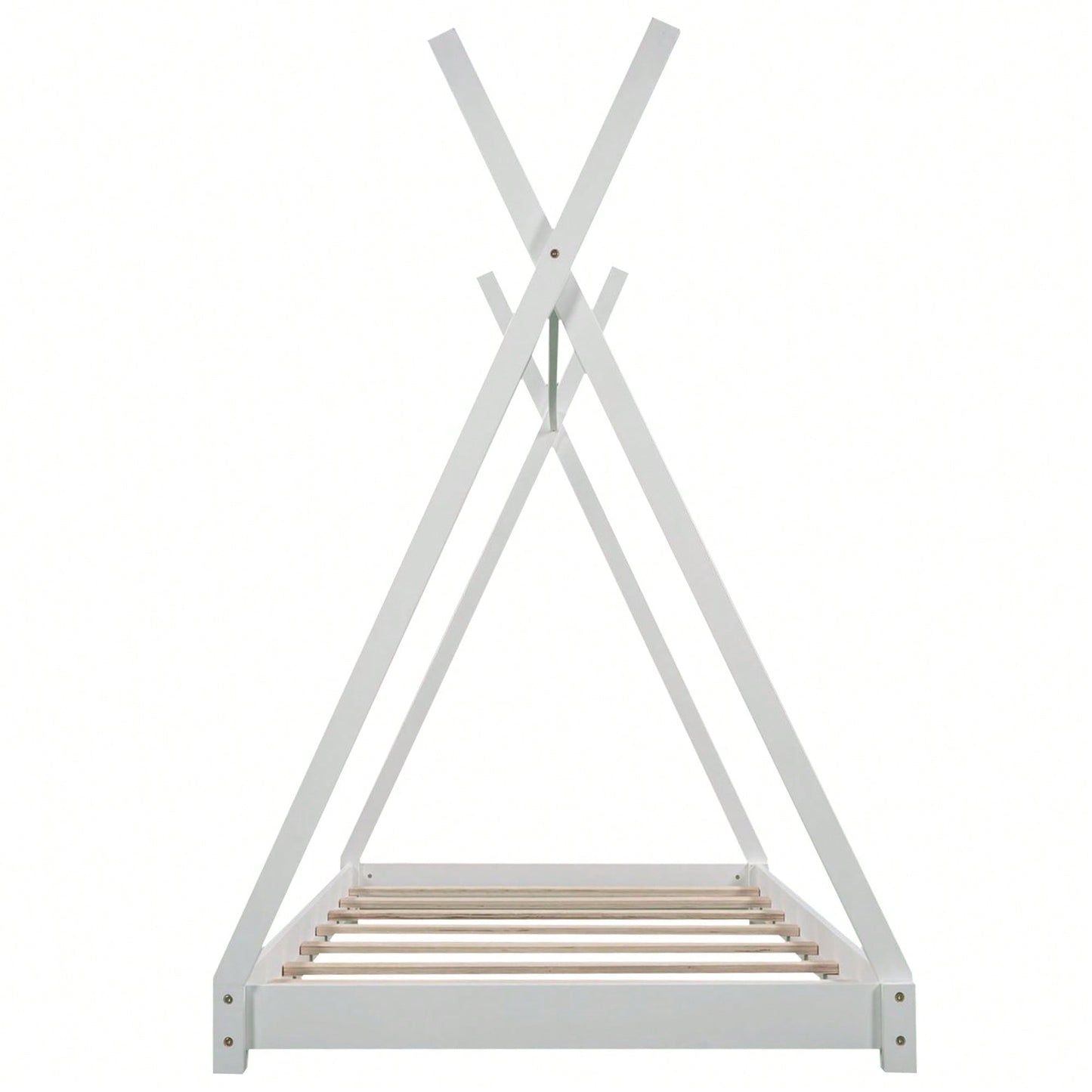 Modern Twin Size Triangle Structure Platform Bed In Gray For Stylish Bedrooms