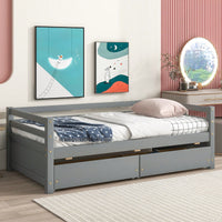 Grey Daybed With Two Storage Drawers For Space-Saving Solutions