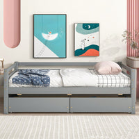 Grey Daybed With Two Storage Drawers For Space-Saving Solutions