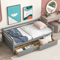 Grey Daybed With Two Storage Drawers For Space-Saving Solutions