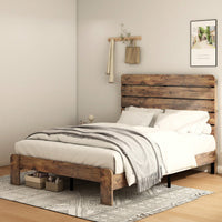 King Size Wood Platform Bed Frame With Noise-Free Design, No Box Spring Required, Easy Assembly, Ample Under Bed Storage, Dark Brown Finish