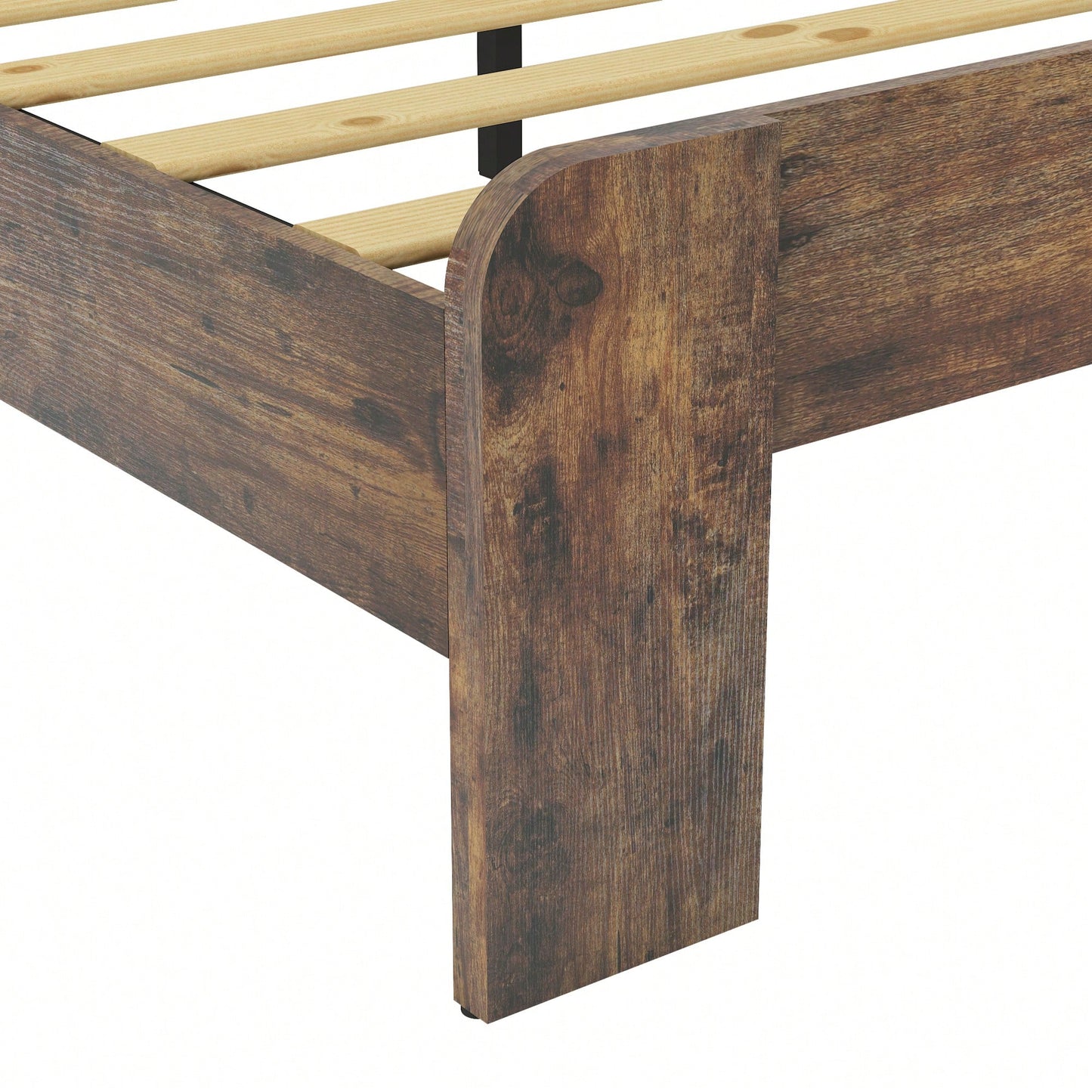King Size Wood Platform Bed Frame With Noise-Free Design, No Box Spring Required, Easy Assembly, Ample Under Bed Storage, Dark Brown Finish