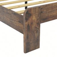 King Size Wood Platform Bed Frame With Noise-Free Design, No Box Spring Required, Easy Assembly, Ample Under Bed Storage, Dark Brown Finish