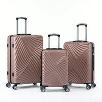 Lightweight 3-Piece Hard Shell Luggage Set With 360 Degree Rotating Wheels 20 24 28 Inch Travel Suitcases