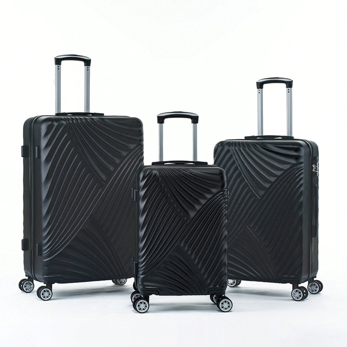 Lightweight 3-Piece Hard Shell Luggage Set With 360 Degree Rotating Wheels 20 24 28 Inch Travel Suitcases