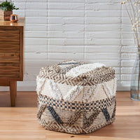 Handcrafted Cozy Woven Wool Pouf For Stylish Home Decor And Comfort