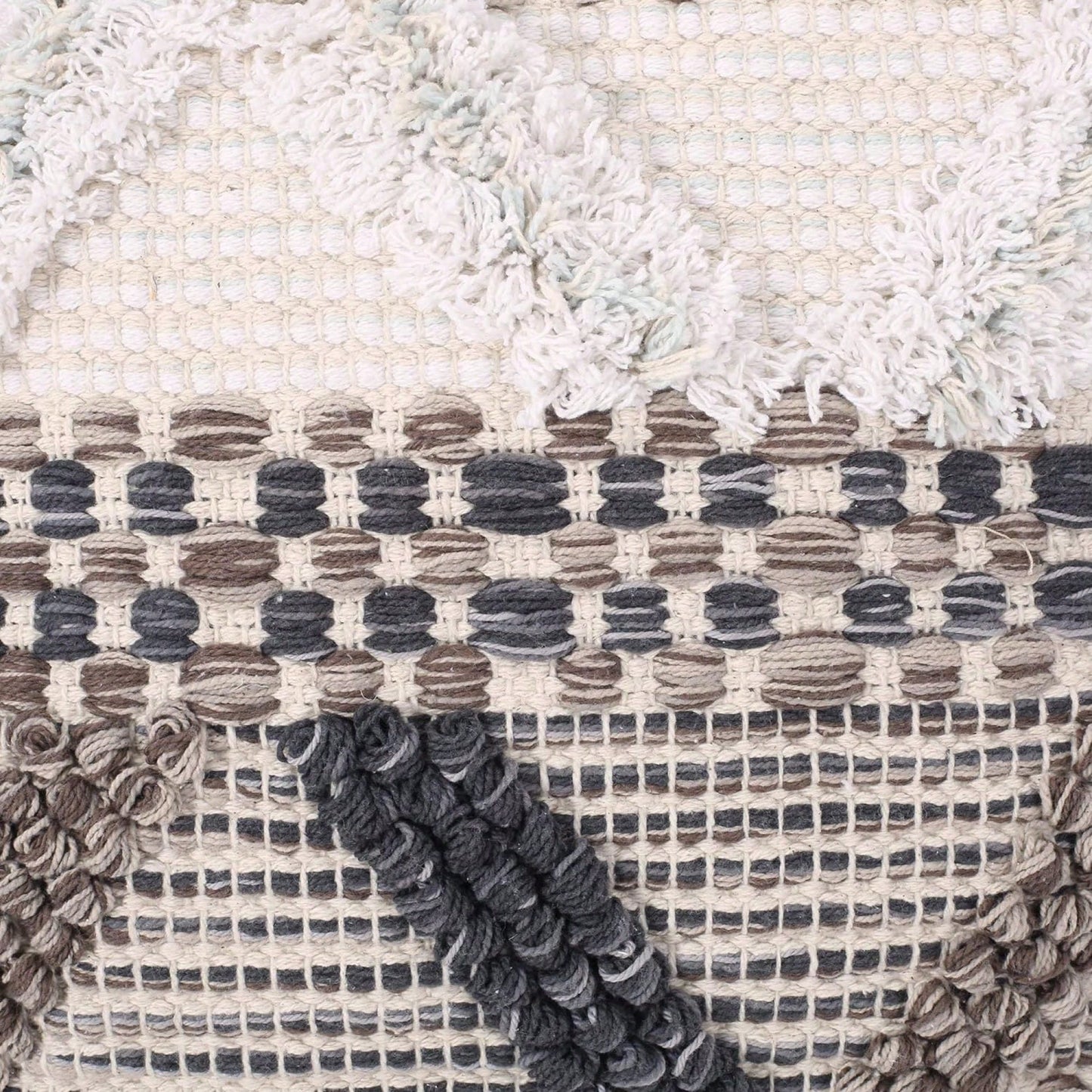 Handcrafted Cozy Woven Wool Pouf For Stylish Home Decor And Comfort