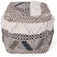 Handcrafted Cozy Woven Wool Pouf For Stylish Home Decor And Comfort