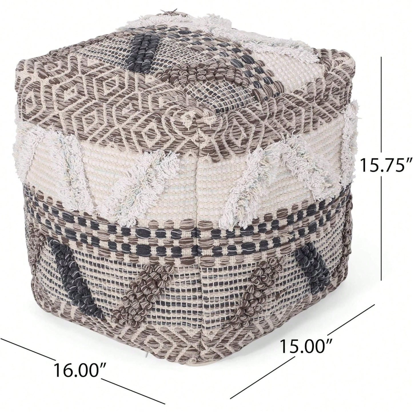 Handcrafted Cozy Woven Wool Pouf For Stylish Home Decor And Comfort