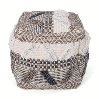 Handcrafted Cozy Woven Wool Pouf For Stylish Home Decor And Comfort