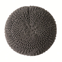 Friendly Knitted PET Yarn Round Pouf For Stylish Home Decor 20 X 20 Inches