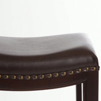 Elegant Upholstered Barstool With Studded Accents For Modern Dining Spaces