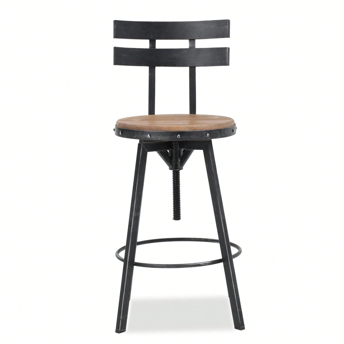 Stylish Metal Chair With Comfortable Wooden Seat For Home And Office Use