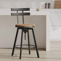 Stylish Metal Chair With Comfortable Wooden Seat For Home And Office Use