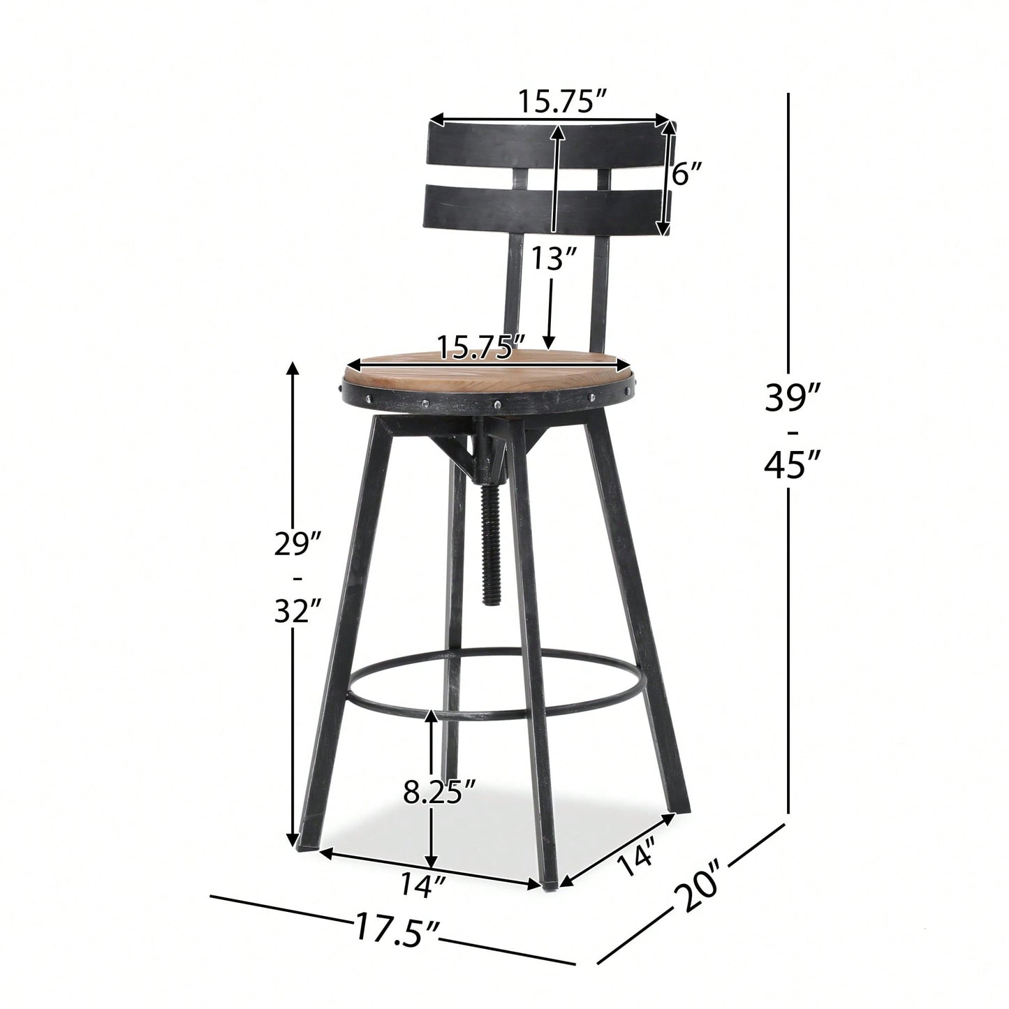 Stylish Metal Chair With Comfortable Wooden Seat For Home And Office Use
