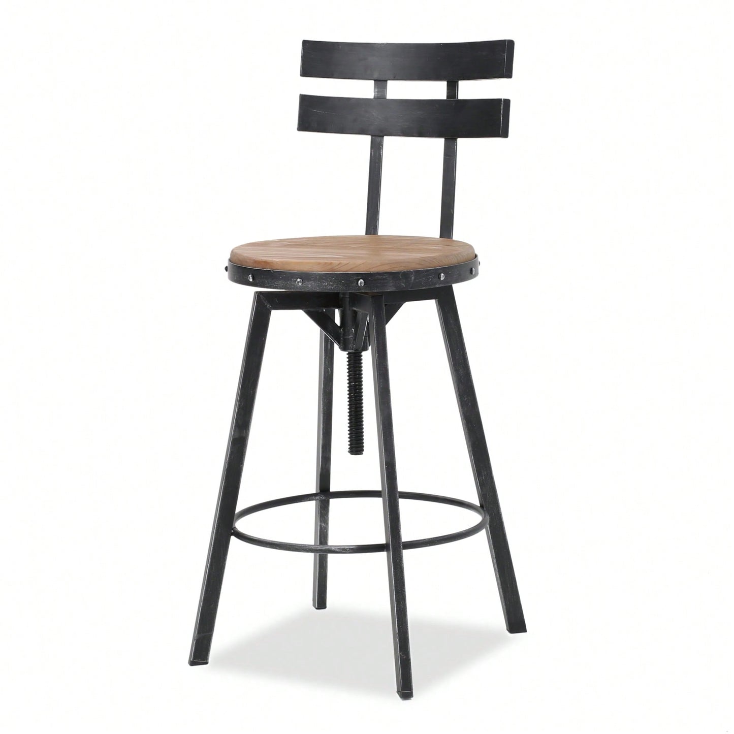 Stylish Metal Chair With Comfortable Wooden Seat For Home And Office Use