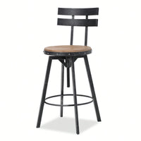 Stylish Metal Chair With Comfortable Wooden Seat For Home And Office Use