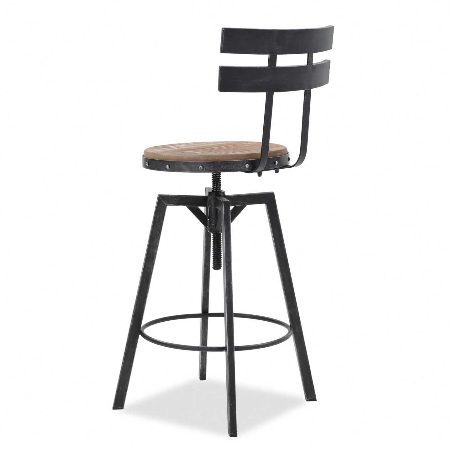 Stylish Metal Chair With Comfortable Wooden Seat For Home And Office Use