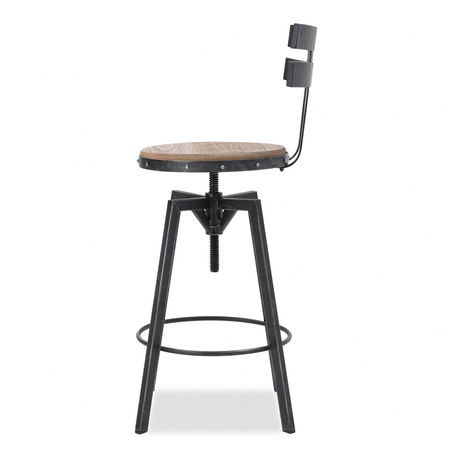 Stylish Metal Chair With Comfortable Wooden Seat For Home And Office Use