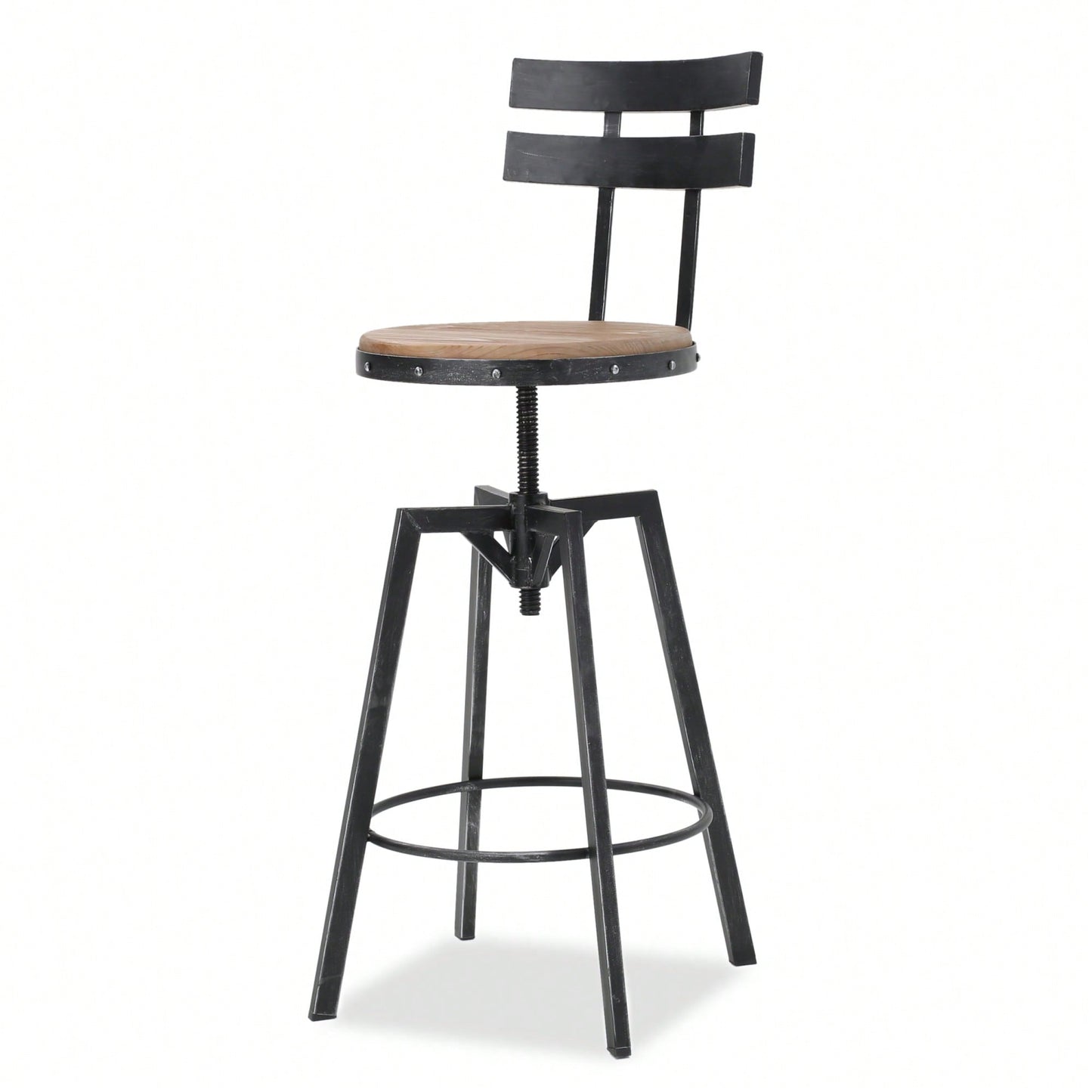 Stylish Metal Chair With Comfortable Wooden Seat For Home And Office Use
