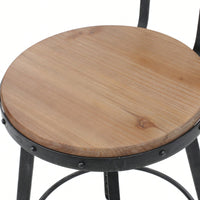 Stylish Metal Chair With Comfortable Wooden Seat For Dining And Living Spaces