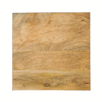 Natural Mango Wood And Cane Square Cube Ottoman For Stylish Home Decor