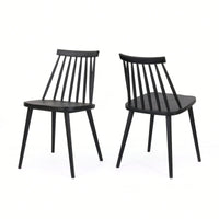 Rustic Black Spindle Back Dining Chairs Set Of 2 For Farmhouse Style Home Decor