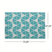 Herringbone Pattern 4x6 Inch Polypropylene Area Rug For Indoor And Outdoor Use