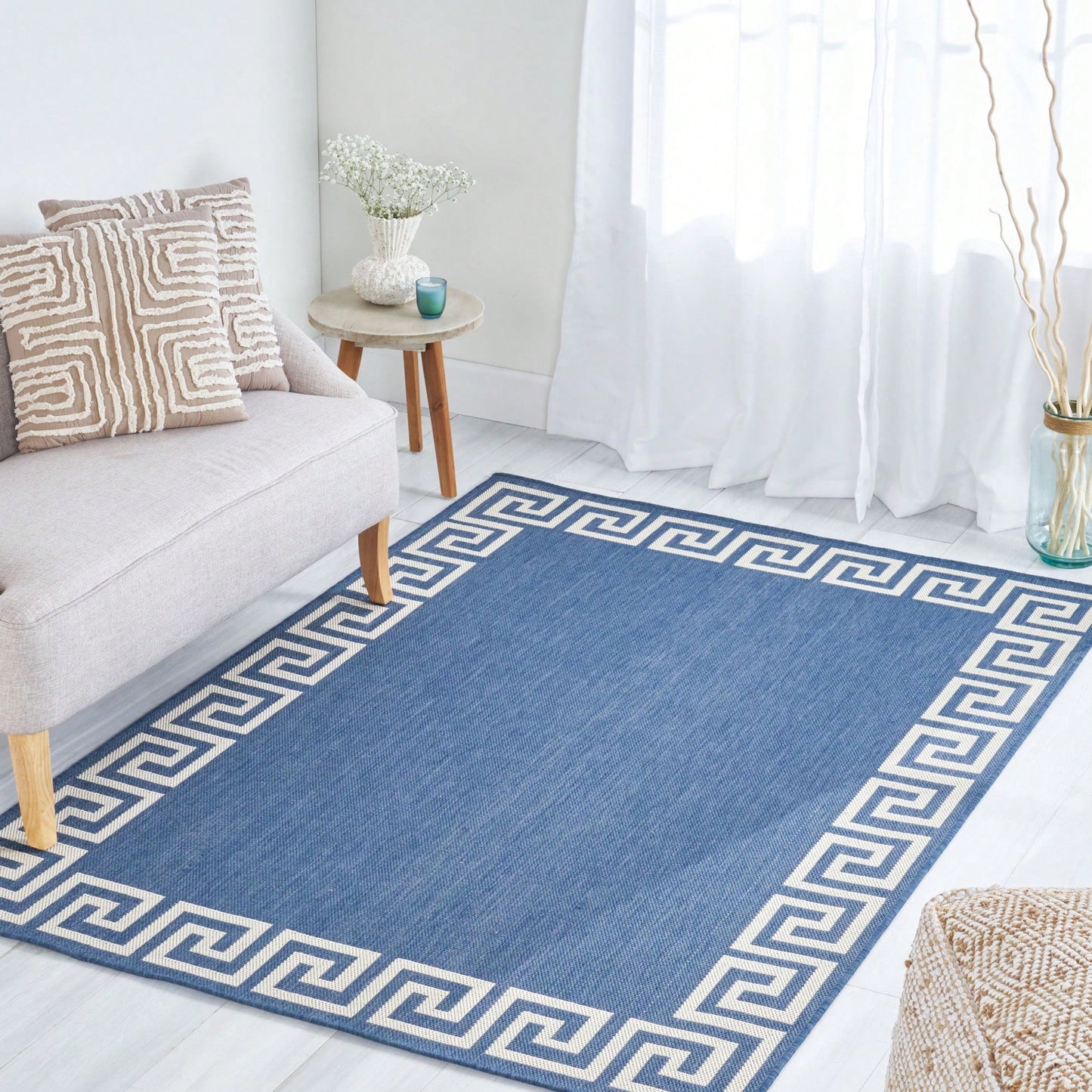 5'3"X7' Durable Area Rug For Living Room And Bedroom, Stylish Design And Soft Texture