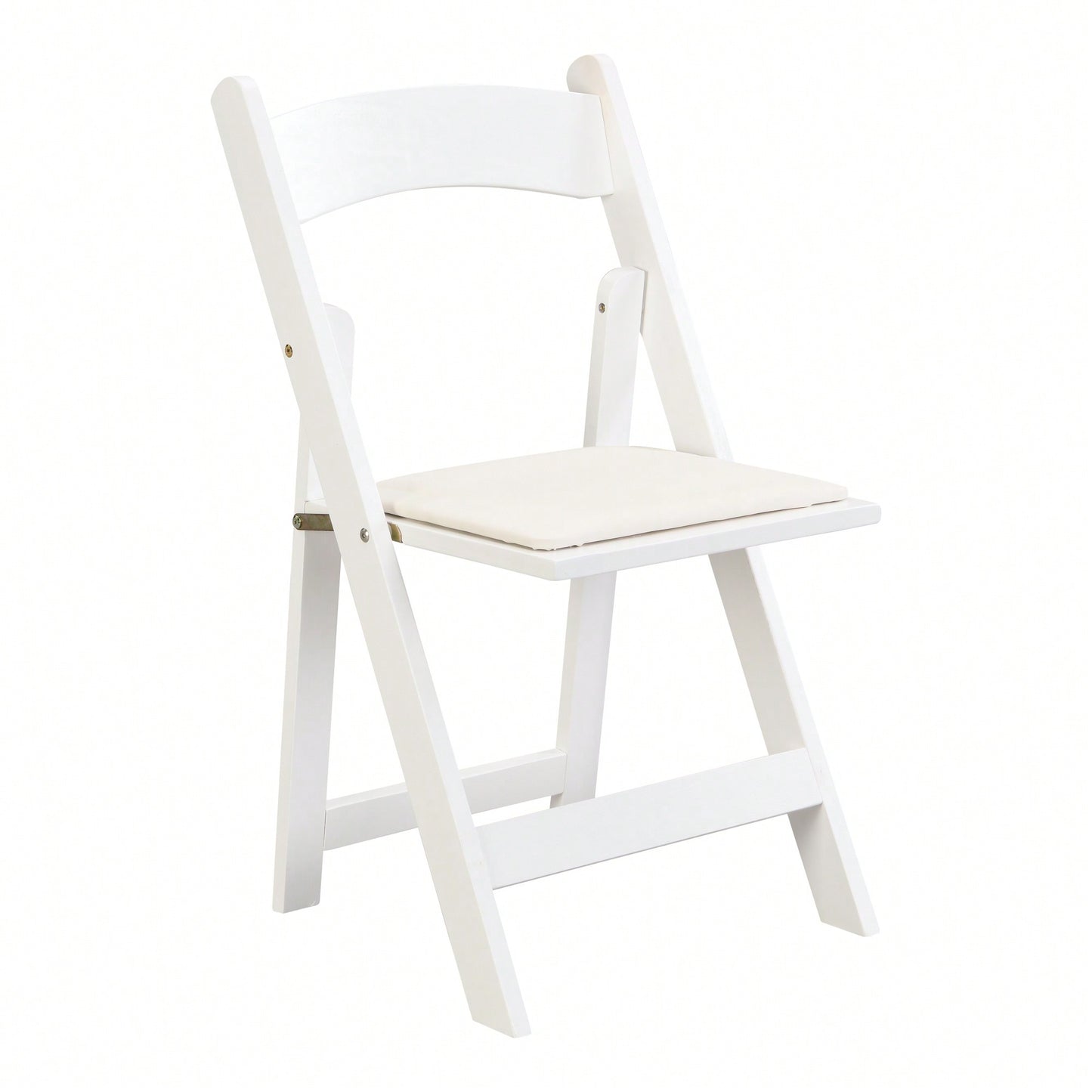 Beige Upholstered Folding Chair Set Of 4 With White Shelf For Space Saving Dining Room Solutions