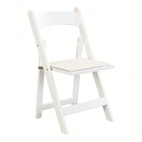 Beige Upholstered Folding Chair Set Of 4 With White Shelf For Space Saving Dining Room Solutions