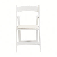 Beige Upholstered Folding Chair Set Of 4 With White Shelf For Space Saving Dining Room Solutions
