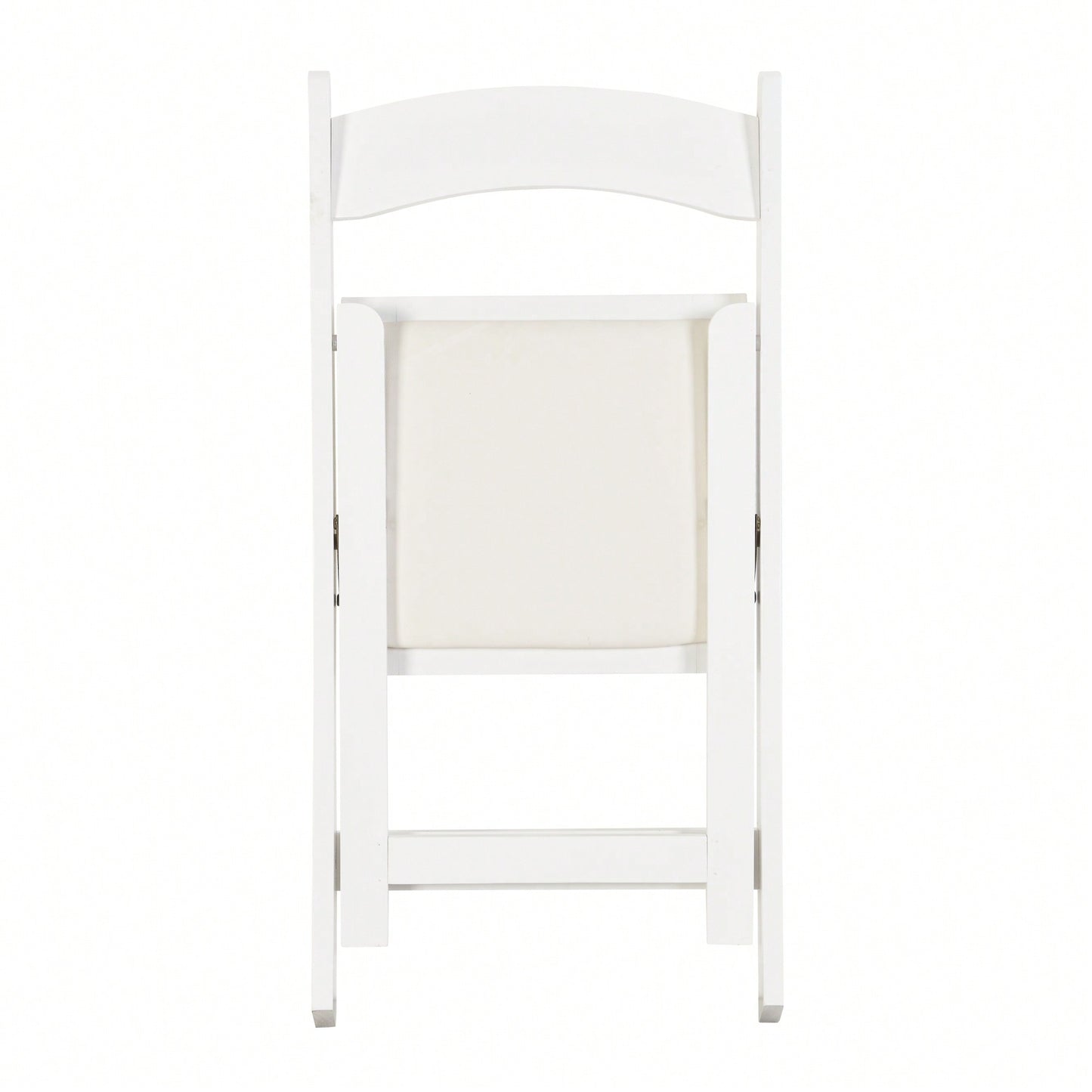 Beige Upholstered Folding Chair Set Of 4 With White Shelf For Space Saving Dining Room Solutions