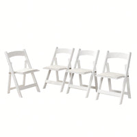 Beige Upholstered Folding Chair Set Of 4 With White Shelf For Space Saving Dining Room Solutions