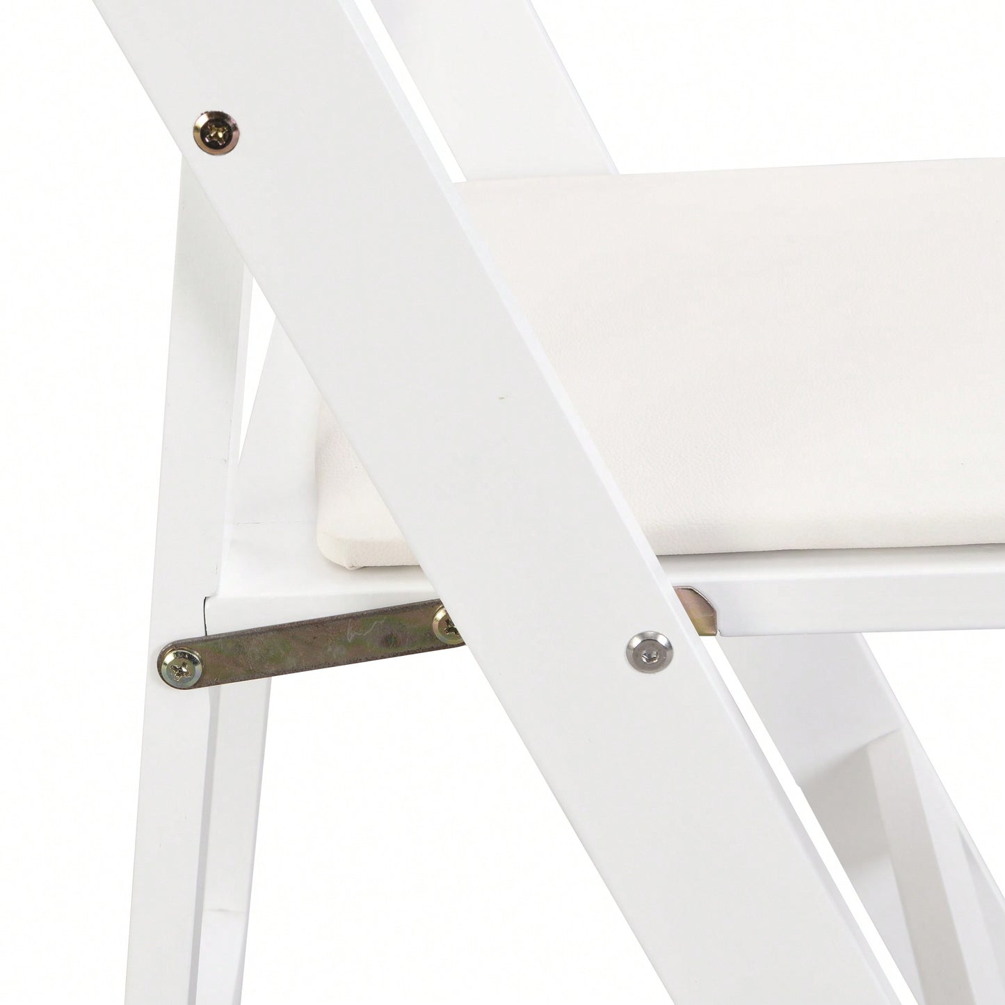 Beige Upholstered Folding Chair Set Of 4 With White Shelf For Space Saving Dining Room Solutions