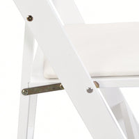 Beige Upholstered Folding Chair Set Of 4 With White Shelf For Space Saving Dining Room Solutions