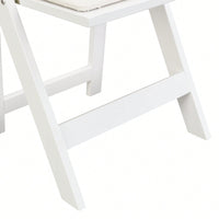 Beige Upholstered Folding Chair Set Of 4 With White Shelf For Space Saving Dining Room Solutions