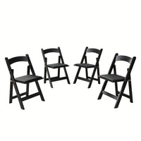 Beige Upholstered Folding Chair Set Of 4 With White Shelf For Space Saving Dining Room Solutions