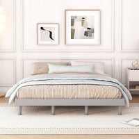 White Washed Modern Queen Floating Platform Bed Frame