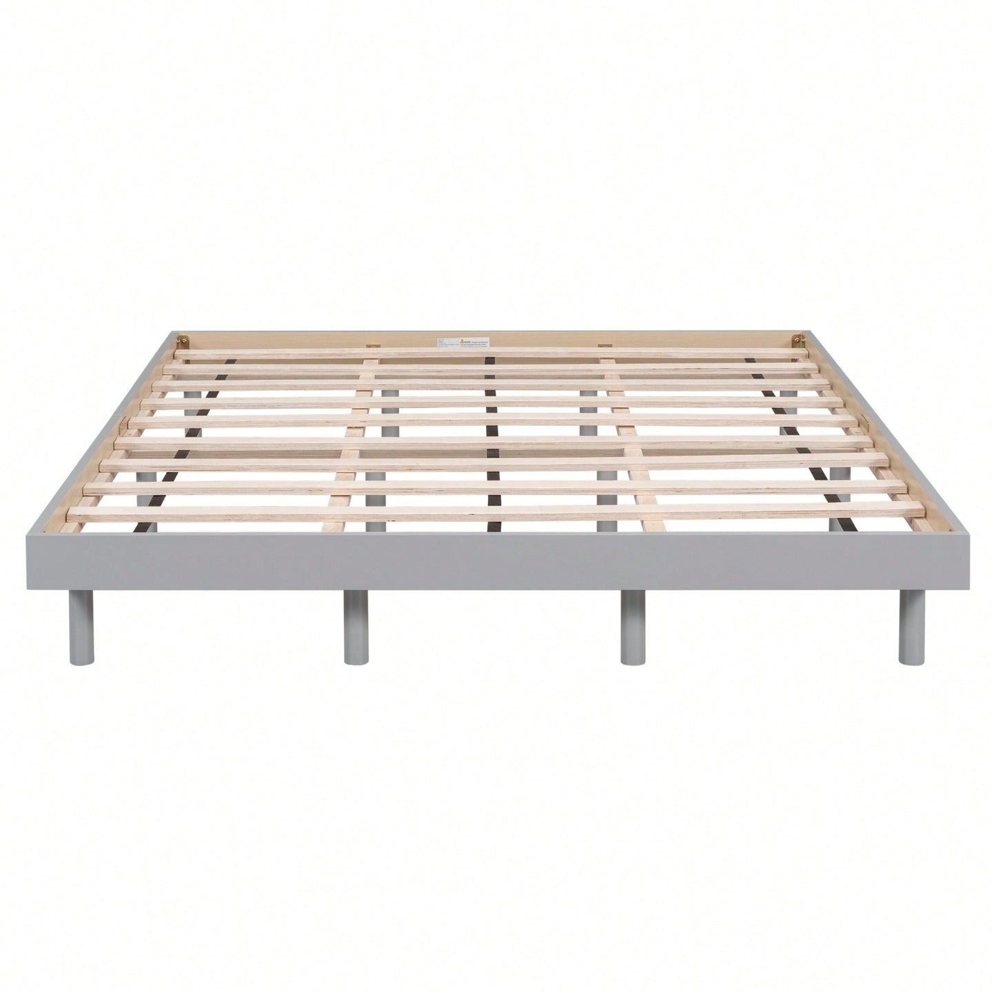 White Washed Modern Queen Floating Platform Bed Frame