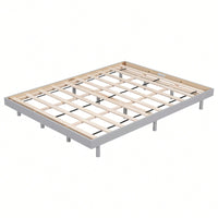 White Washed Modern Queen Floating Platform Bed Frame