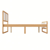 Modern Solid Wood Full Size Platform Bed For Kids And Adults No Box Spring Needed Walnut And White Finish