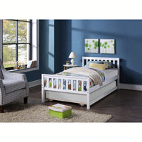 Space-Saving Twin Bed With Trundle And Headboard, No Box Spring Required, Ideal For Small Bedrooms And Living Spaces, White Finish