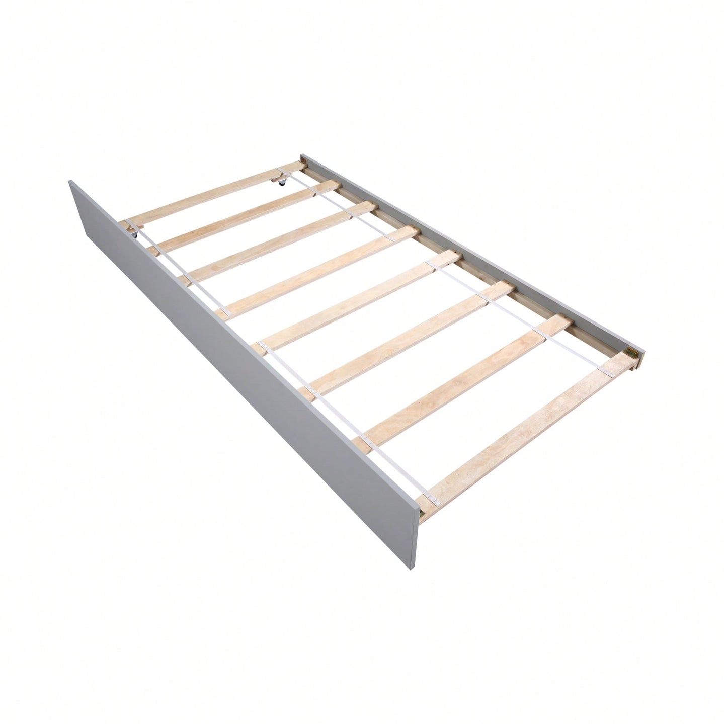 Space-Saving Twin Bed With Trundle And Headboard, No Box Spring Required, Ideal For Small Bedrooms And Living Spaces, White Finish