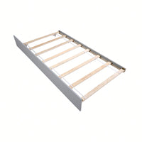 Space-Saving Twin Bed With Trundle And Headboard, No Box Spring Required, Ideal For Small Bedrooms And Living Spaces, White Finish