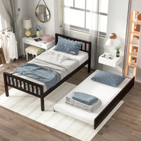Space-Saving Twin Bed With Trundle And Headboard, No Box Spring Required, Ideal For Small Bedrooms And Living Spaces, White Finish