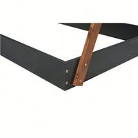 Twin Size Triangle Structure Tent Floor Bed In Black And Brown