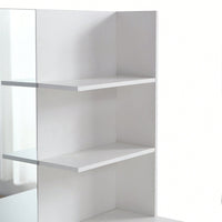 Elegant White Vanity Desk With Mirror And Two Drawers For Stylish Dressing And Organization