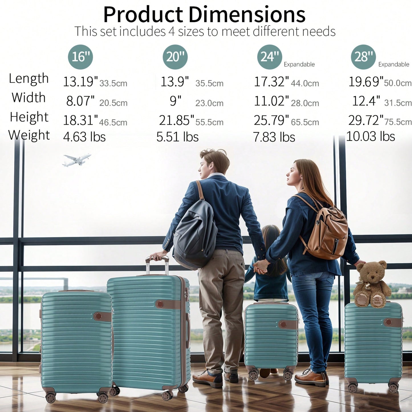 Lightweight Expandable 4 Piece Hard Shell Luggage Set With Packing Cubes TSA Lock And Spinner Wheels For Travel