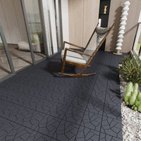 Interlocking 12 Inch Dark Gray Patio Deck Tiles For Easy DIY Installation On Porches Poolside Balconies And Backyards 44 Pack